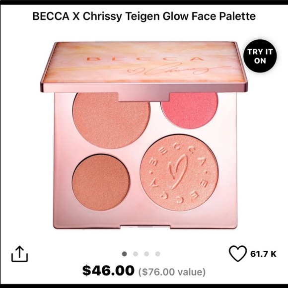 Kylie Cosmetics Other - Becca x Chrissy Teigen glow face palette